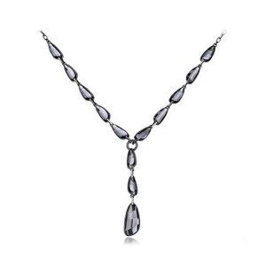Charming Black Multi-Faces Stone Necklace For Lady