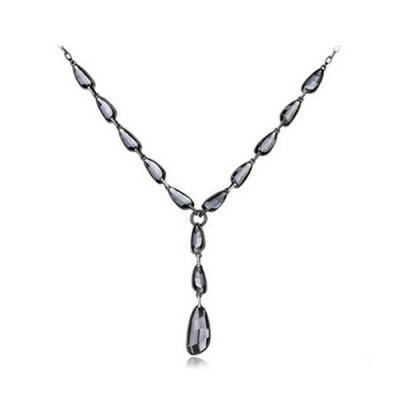 Charming Black Multi-Faces Stone Necklace For Lady