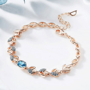 Oval Rhinestone Silver Bracelet