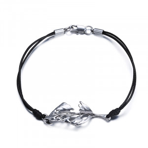 Leaf Shaped Alloy Rope Bracelet