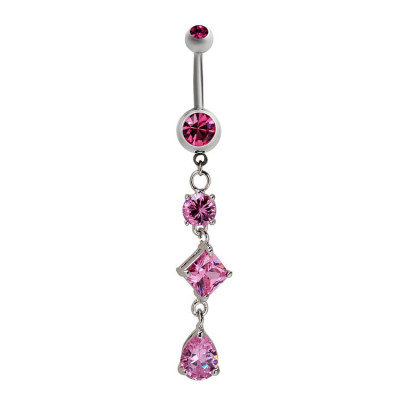 Five Stunning Zircon Stones Decorated Belly Ring