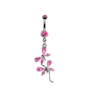 Zircon Butterflies Shaped Belly Ring