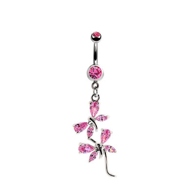 Zircon Butterflies Shaped Belly Ring