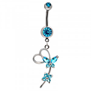 Creative Zircon Decorated Belly Ring Three Colors
