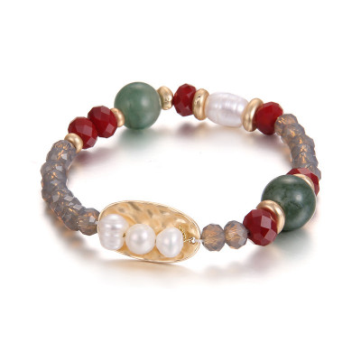 Freshwater Pearl Rhinestone and Stone Bracelet Freshwater Pearl Rhinestone and Stone Bracelet