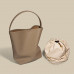 Soft Cowhide Simple Bucket Bag