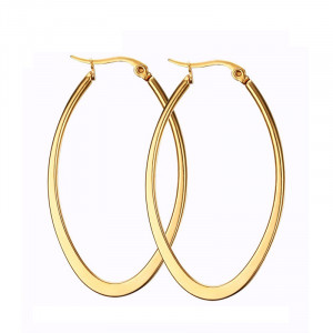 Shiny Large Golden Round Earrings