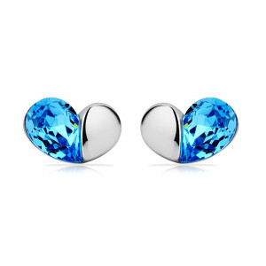 Cute Heart Shaped Rhinestone Earrings