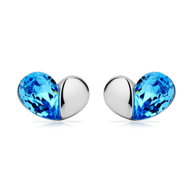 Cute Heart Shaped Rhinestone Earrings
