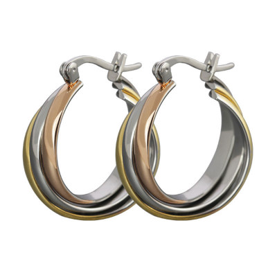 Creative Three Strips Overlapping Earrings