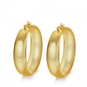 Large Golden Earrings With Tiny Holes