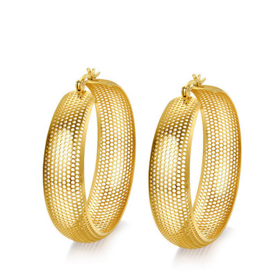 Large Golden Earrings With Tiny Holes