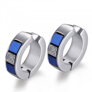 Chic Stainless Steel Earrings With Shiny Stickers