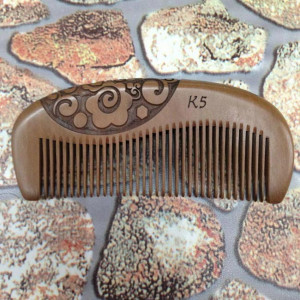 Peach Wood Comb With Pattern Decoration