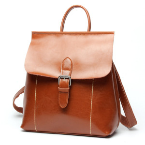 Fashionable Leather Backpack For Leisure Occasion