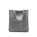 Solid Color Large Capacity Leather Tote Bag