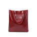Solid Color Large Capacity Leather Tote Bag