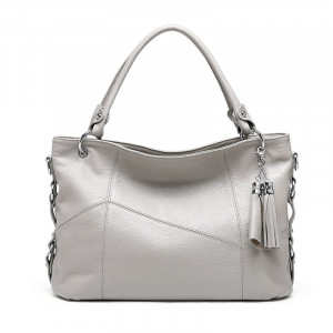 New Solid Leather Tote Bag