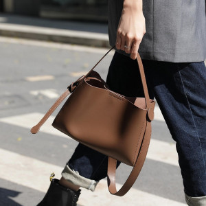 Leather Fashionable Bucket Bag