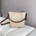 Minimal Design Leather Bucket Bag