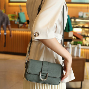 Litchi Grain Single Shoulder Real Leather Bag