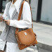 Practical Leather Bucket Bag For Office Ladies