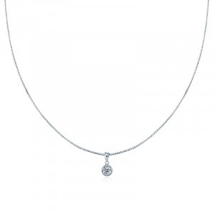 Chic 925 Sterling Silver Pendant With Large Zircon Stone