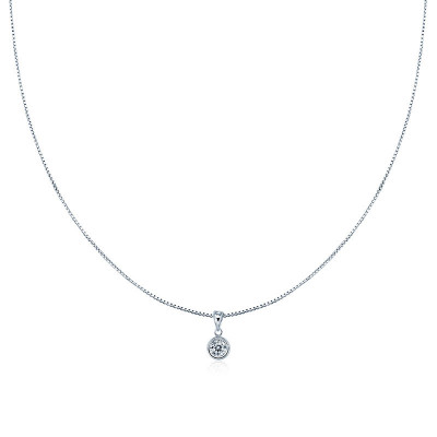 Chic 925 Sterling Silver Pendant With Large Zircon Stone