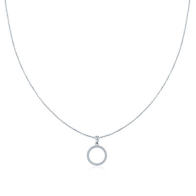 Ring Shaped Pendant With Zircon Stones Surrounded