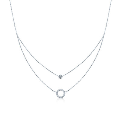 925 Sterling Silver Double Chain Necklace