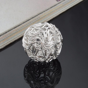 Ball Pendant of Wavy 925 Silver Line