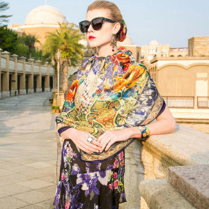 Scarf For Women Beautiful pattern Mulberry silk Scarf PKHAW016