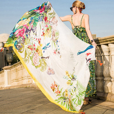 Women Scarf Green Green Mulberry silk Scarf PKHAW018