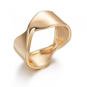 Simple Wind Bow Bright Wide Band Bracelet
