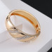 Arc-shaped Stone Inlaid Gold Bracelet