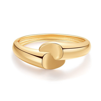 Double-headed Crescent Asymmetric Gold Bracelet