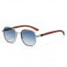 Women's Round Frame Wood Grain Sunglasses