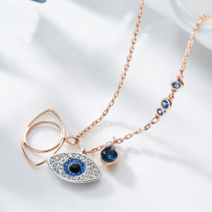 Devils Eyes Silver Crystle Pendant
