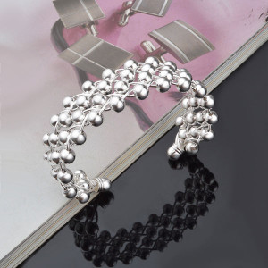 Silver Balls Binded Bracelet Grape Style