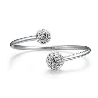 Shining 925 Silver Bracelet With Two Balls of Zircon