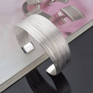 Sterling Silver Lines Bracelet