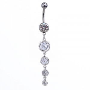 Round Zircon Stones Belly Ring