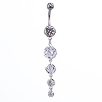 Round Zircon Stones Belly Ring