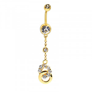 Round And Zircon Decorated Belly Ring