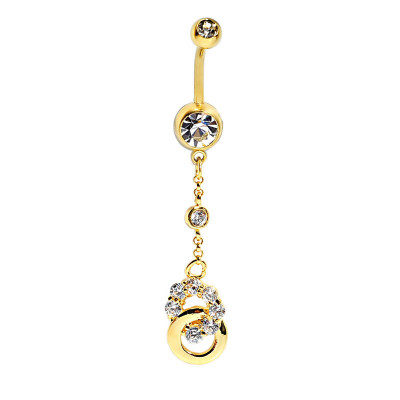 Round And Zircon Decorated Belly Ring