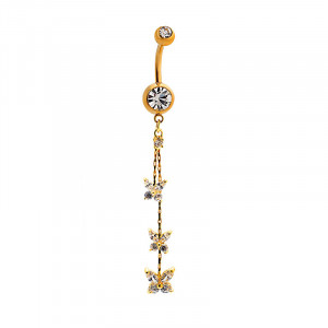Small Butterflies Shaped Belly Ring Two Colors Available