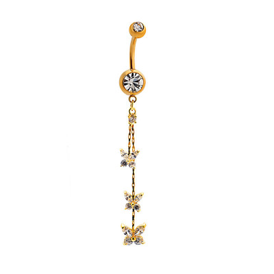 Small Butterflies Shaped Belly Ring Two Colors Available